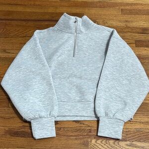 Old Navy Active Bounce Fleece girls grey quarter zip cropped sweater L (10-12)